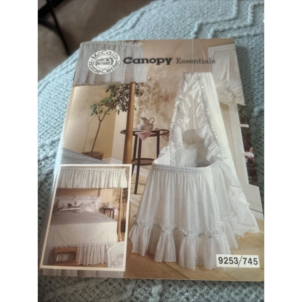 9253 McCalls SEWING Pattern Baby Room Bed Canopy Booklet 5 Designs Bassinet OOP
